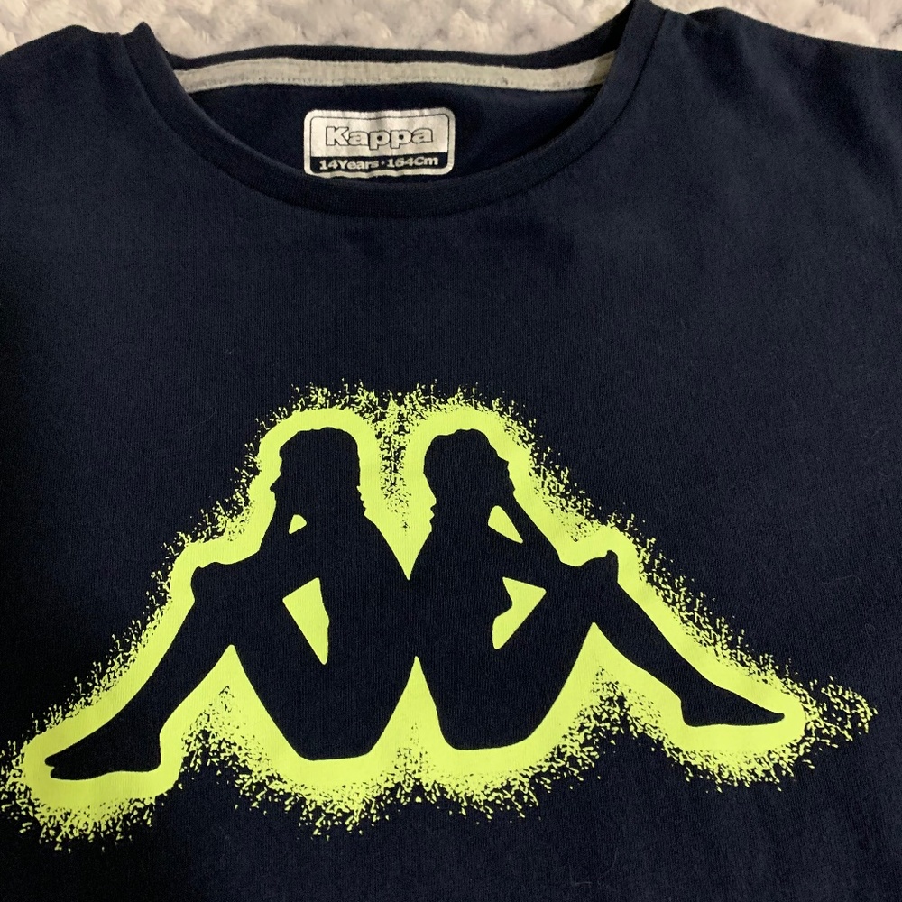 Kappa, blue green youth boys t-shirt size 14